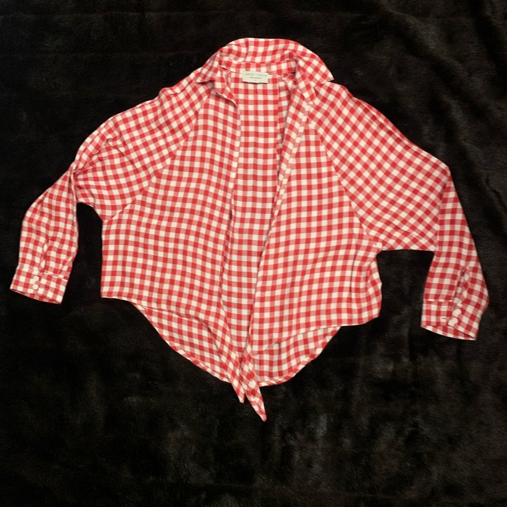 Red plaid button up